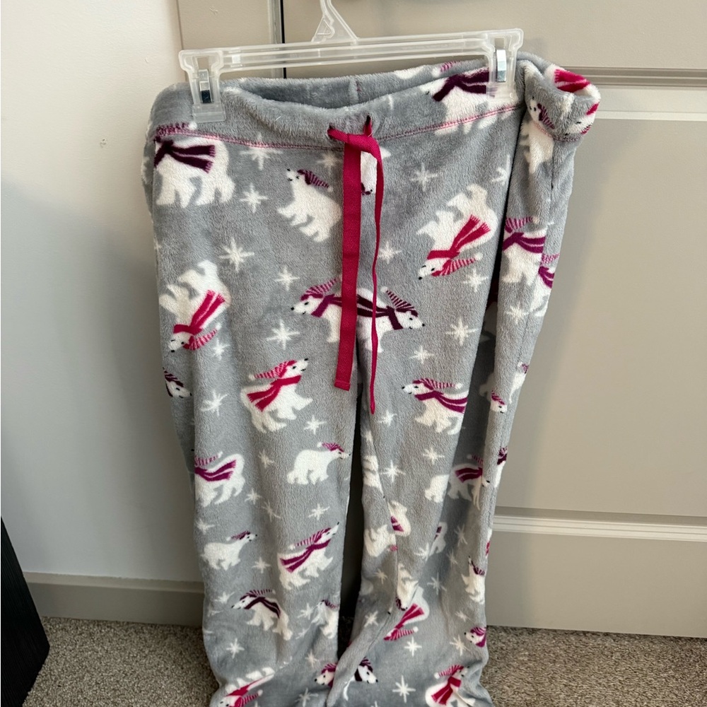 Faded Glory Gray Pajama Pants with Pink Accents